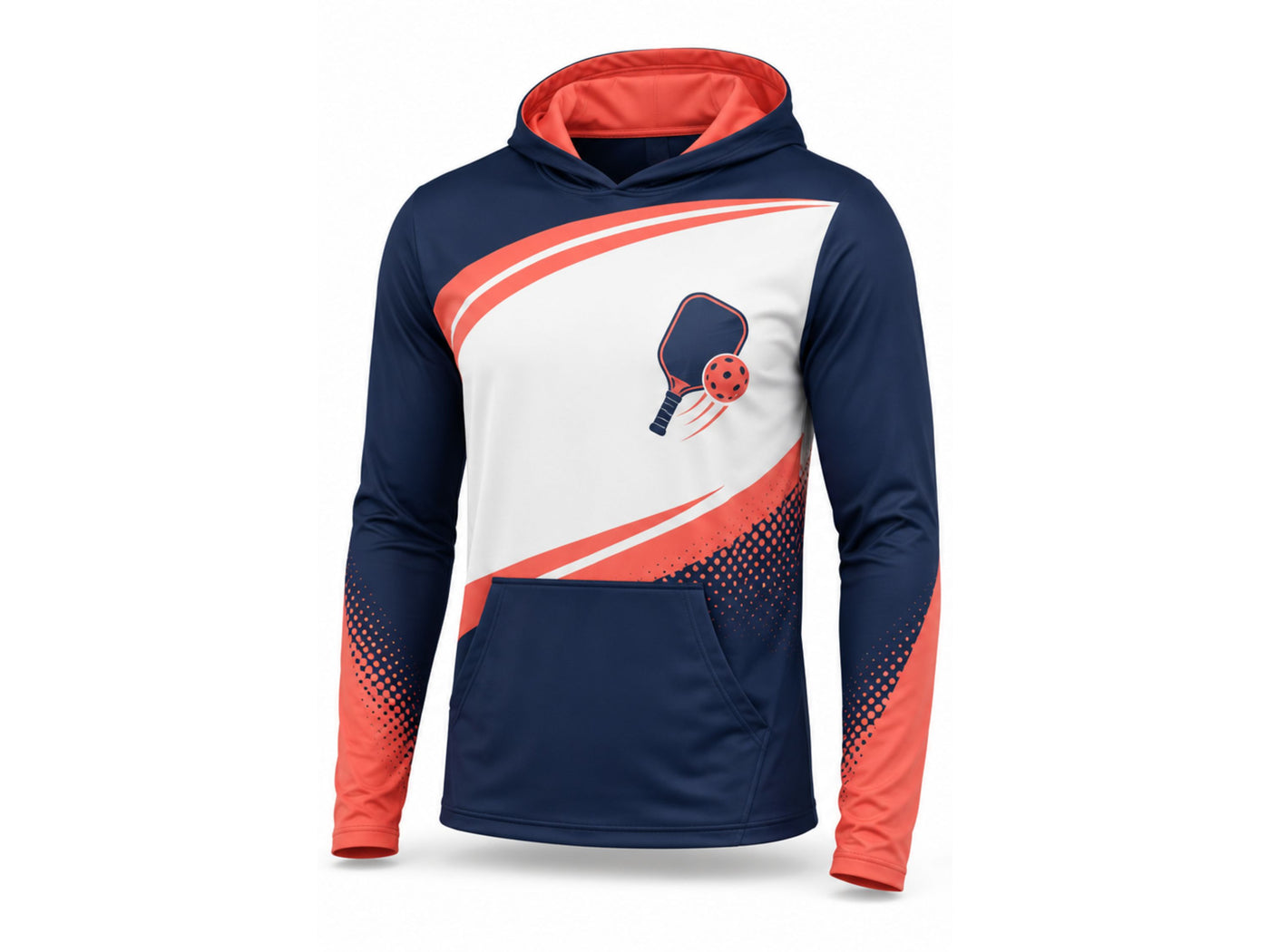 Custom Pickleball Hoodie | Wholesale Pickleball Team Hoodie | Navy Coral White | Apparels Bridge