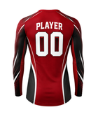 Custom Red Black Soccer Base Layer | Wholesale Long Sleeve Team Compression Shirt