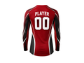 Custom Red Black Soccer Base Layer | Wholesale Long Sleeve Team Compression Shirt