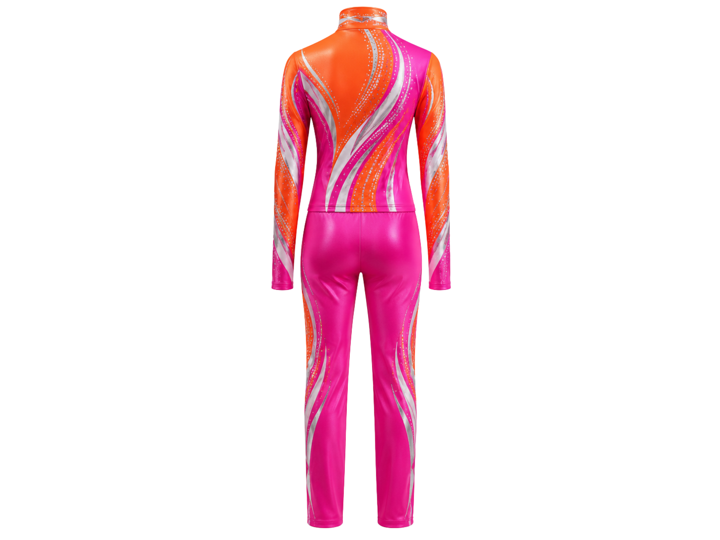 Custom Dance Team Uniform – Orange & Pink Performance Outfit – Wholesale & Low MOQ