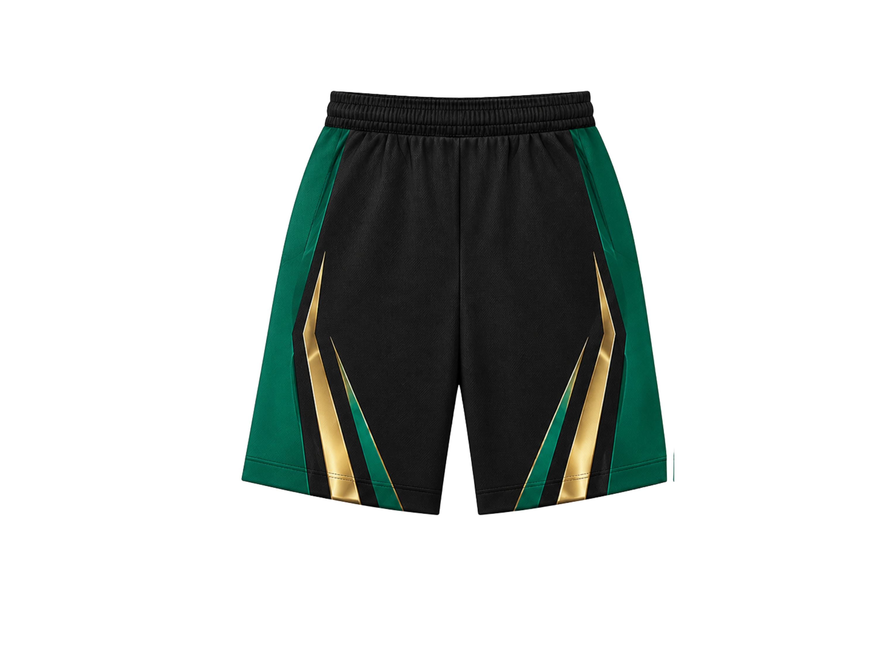 Black & Green Chase Tag Shorts – Wholesale Activewear, Low MOQ, Bulk Performance Sports Shorts