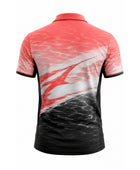 Custom Sublimated Fishing Tournament Jersey | Wholesale Fishing Team Polo | Coral Black White | Apparels Bridge