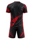Black & Red Axe Throwing Uniform – Bulk Team Jersey & Shorts, Low MOQ, Wholesale Performance Set