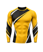 Custom Long-Sleeve Chase Tag Compression Top – Yellow Sublimated Gym Training Wear