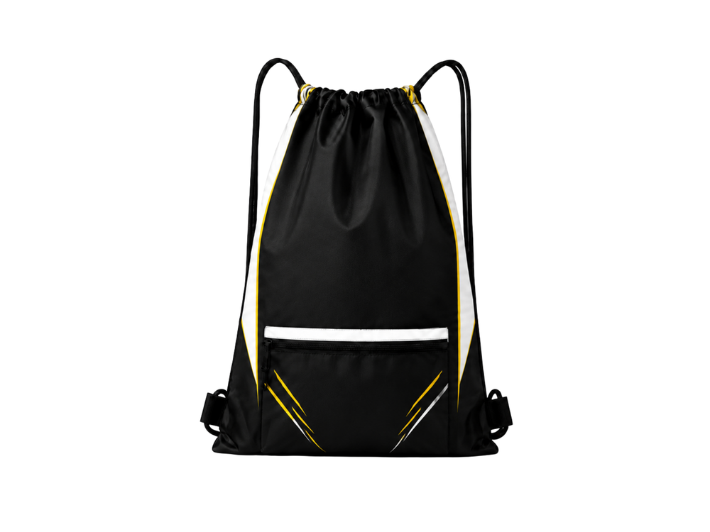 B2B Drawstring Bag Chase Tag Black Sublimated Team Cinch Backpack Wholesale front design preview