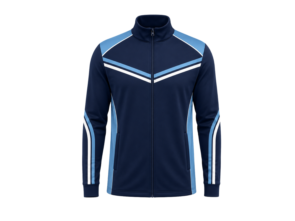 Bowling League Warm-Up Jacket B2B Navy Blue Sublimated Tournament Teamwear front design preview