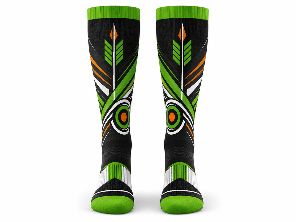 B2B Archery Arm Sleeves Green Black Sublimated Team Accessories front design preview