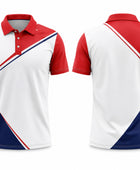 Red, White & Navy Polo Shirt – Team Performance Apparel, Wholesale Bulk, Low MOQ