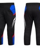 Custom Black Soccer Trousers with Blue Red Panels | Wholesale Team Training Pants