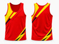 Red & Yellow Performance Tank – Team Athletic Sleeveless Compression Top, Wholesale Bulk, Low MOQ