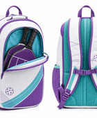 Custom Pickleball Backpack | Wholesale Pickleball Team Bag | White Purple Teal | Apparels Bridge