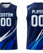 Custom Navy Blue Volleyball Libero Jersey Sublimated Sleeveless Team Uniform