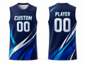 Custom Navy Blue Volleyball Libero Jersey Sublimated Sleeveless Team Uniform