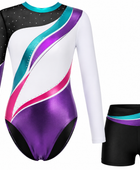 Custom Gymnastics Leotard and Skirt Set | Wholesale Gym Team Set | Black Teal Purple Pink | Apparels Bridge