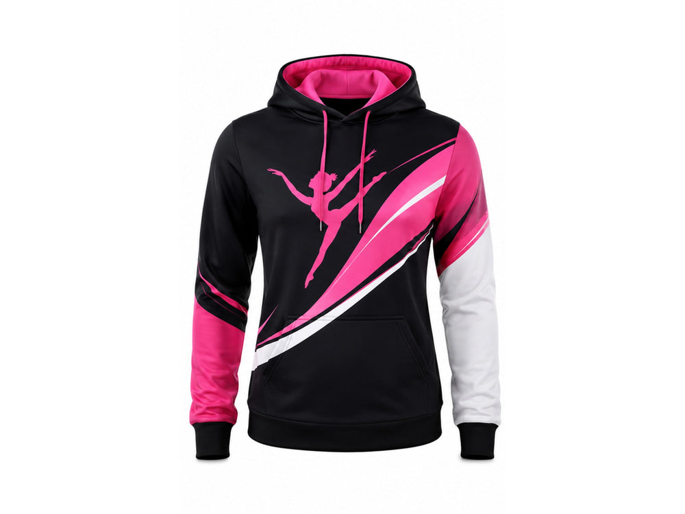 Custom Dance Hoodie | Wholesale Dance Team Sweatshirt | Black Pink White | Apparels Bridge front design preview