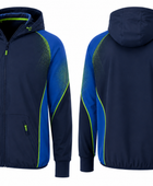 Custom Navy Volleyball Hoodie Jacket – Blue Lime Team Warm-Up Hoodie