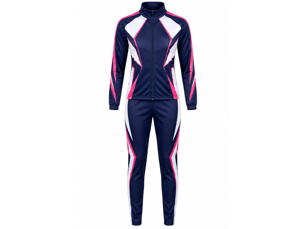 Custom Navy Cheer Warm Up Set – Jacket & Pants for Wholesale Cheer Teams front design preview