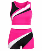 Custom Pink Cheer Practice Wear Set – One Shoulder Crop Top & Shorts