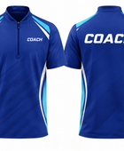 Custom Blue Volleyball Coach Jersey – Short Sleeve Team Polo for Coaches