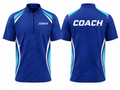 Custom Blue Volleyball Coach Jersey – Short Sleeve Team Polo for Coaches