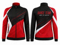 Custom Dance Team Jacket | Wholesale Dance Studio Full-Zip Jacket | Black Red White | Apparels Bridge