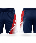 Navy, White & Red Teqball Shorts – Bulk Team Shorts, Low MOQ, Wholesale Performance Sportswear