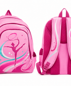 Custom Gymnastics Backpack | Wholesale Gym Team Bag | Pink Teal White | Apparels Bridge