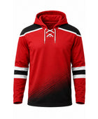 Custom Red Black Hockey Hoodie – Wholesale Team Warm Up Hoodie for Clubs