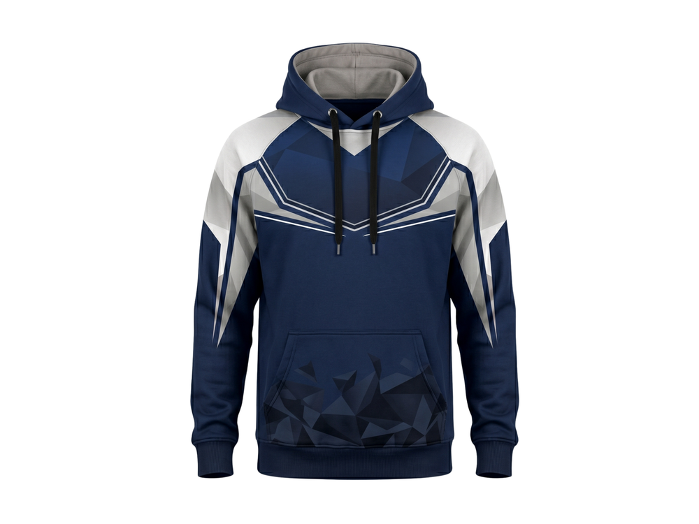 B2B Combat Walkout Hoodie Navy White Fight Teamwear for Wholesale Buyers front design preview