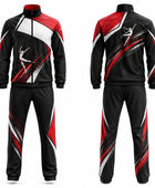 Custom Dance Team Warm-Up Set | Wholesale Dance Studio Jacket and Pants Set | Black Red White | Apparels Bridge