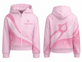 Custom Gymnastics Team Hoodie | Wholesale Gym Club Full-Zip Hoodie | Light Pink White | Apparels Bridge