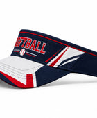 Custom Navy Red Softball Visor Cap – Wholesale Team Sun Visor for Clubs