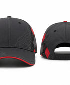Custom Golf Cap | Wholesale Team Sports Cap | Charcoal Red | Apparels Bridge