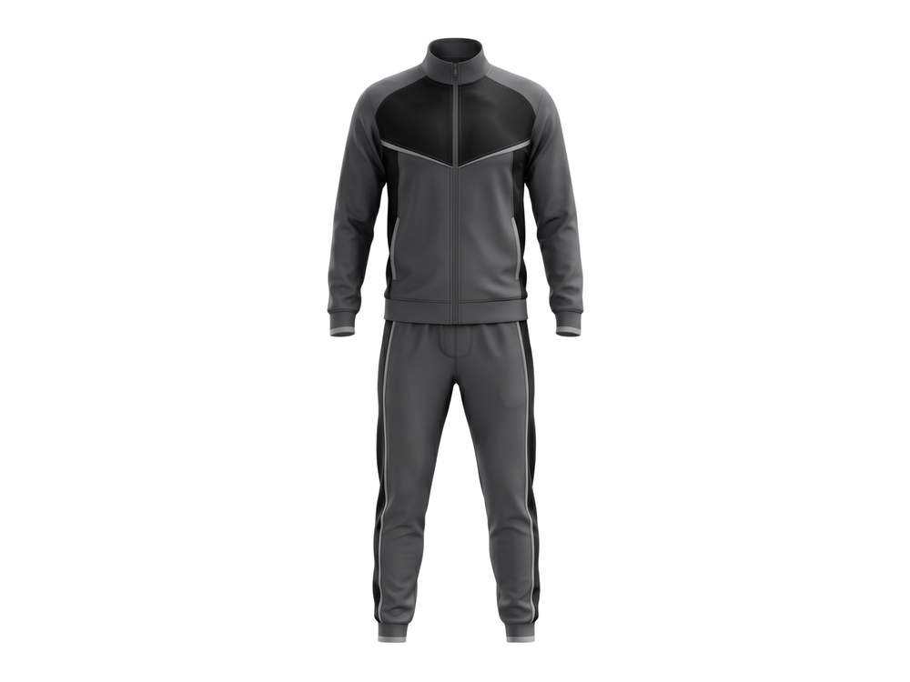 Custom Combat Fight Team Tracksuit Charcoal Grey Boxing Teamwear for Wholesale Buyers front design preview