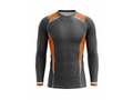 Custom MMA Rash Guard Full Sleeve – Charcoal Orange Combat Teamwear for Wholesale Buyers