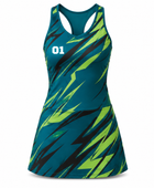 Custom Green Tennis Dress – Lime Navy Sleeveless Team Dress