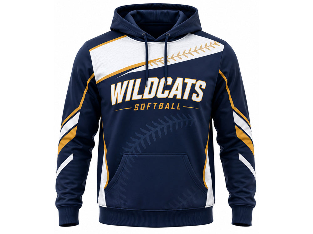 Custom Navy Softball Hoodie – Wholesale Team Pullover Hoodie for Clubs front design preview