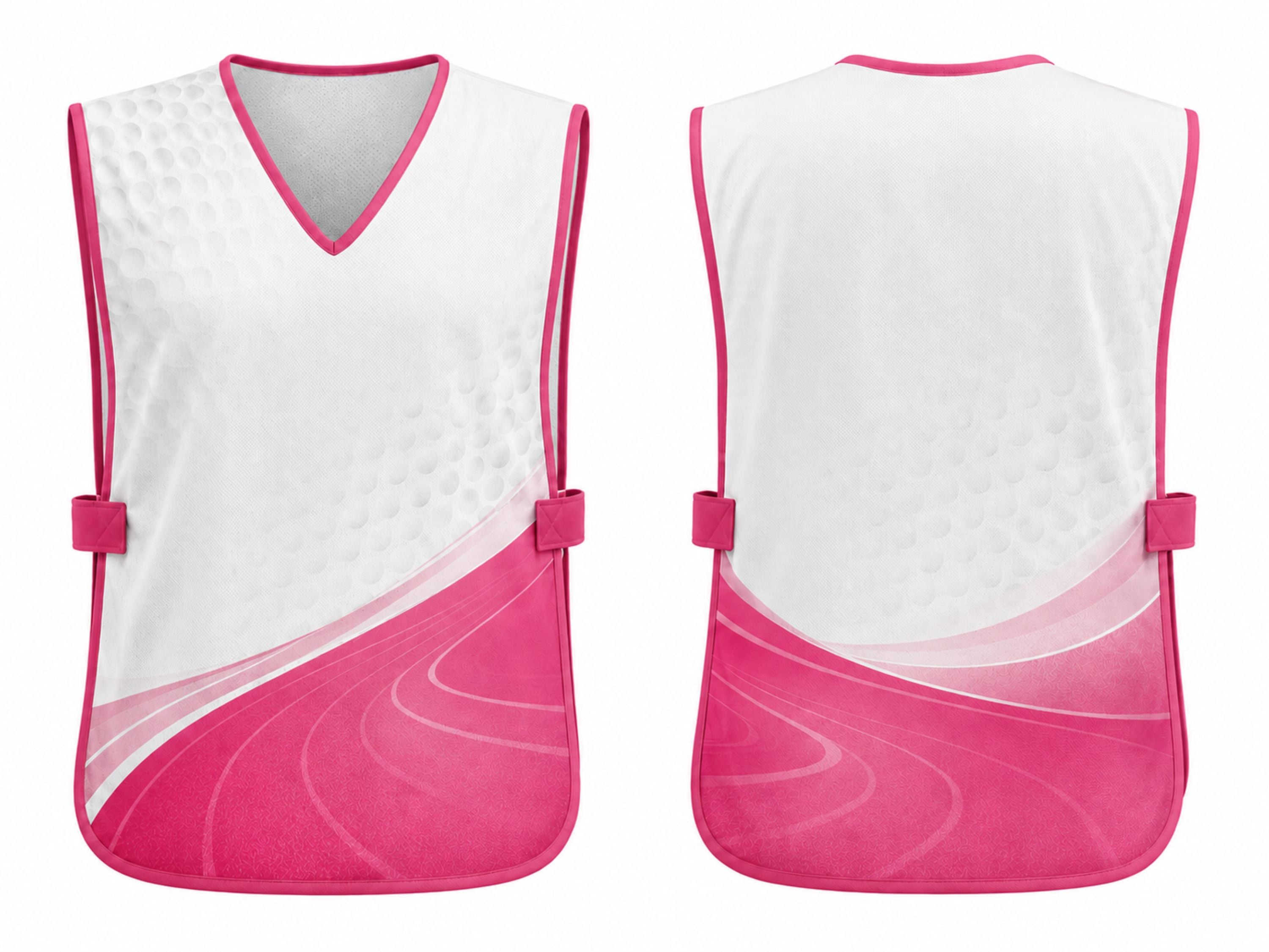 Custom Golf Caddie Bib | Wholesale Golf Tournament Caddie Vest | White Pink Hot Pink | Apparels Bridge