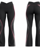 Custom Training and Lifestyle Flared Leggings | Wholesale Gym Leggings | Black Pink | Apparels Bridge