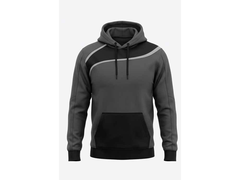 B2B Combat Sports Hoodie Dark Grey White Fight Team Hoodie for Wholesale Buyers front design preview