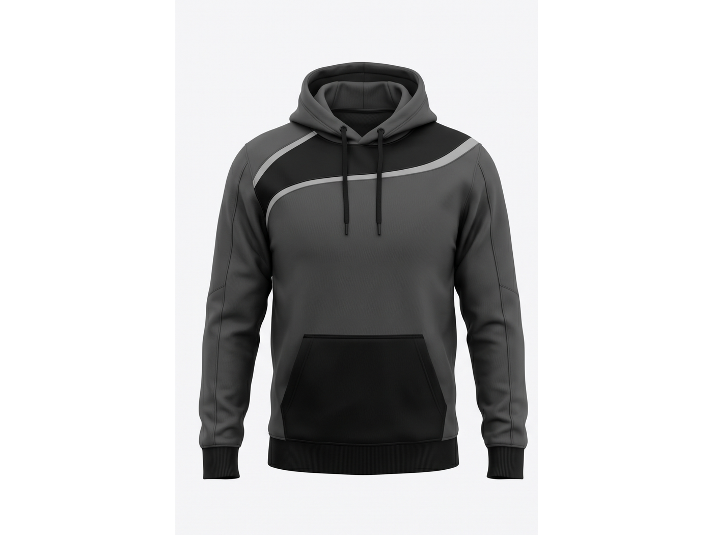 Custom Combat Sports Hoodie – Dark Grey White Fight Team Hoodie for Wholesale Buyers