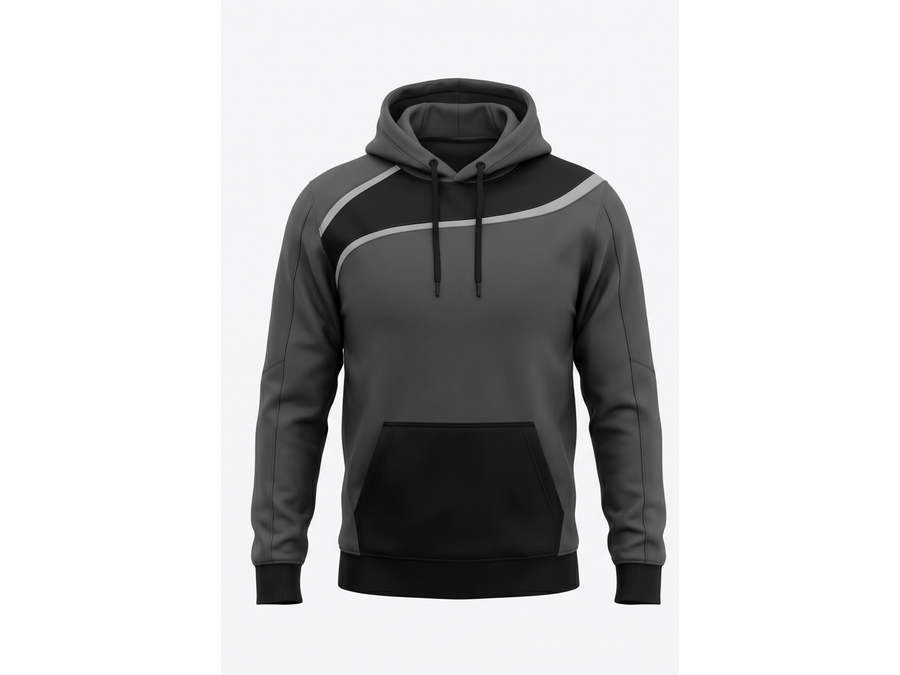 Custom Combat Sports Hoodie – Dark Grey White Fight Team Hoodie for Wholesale Buyers design preview