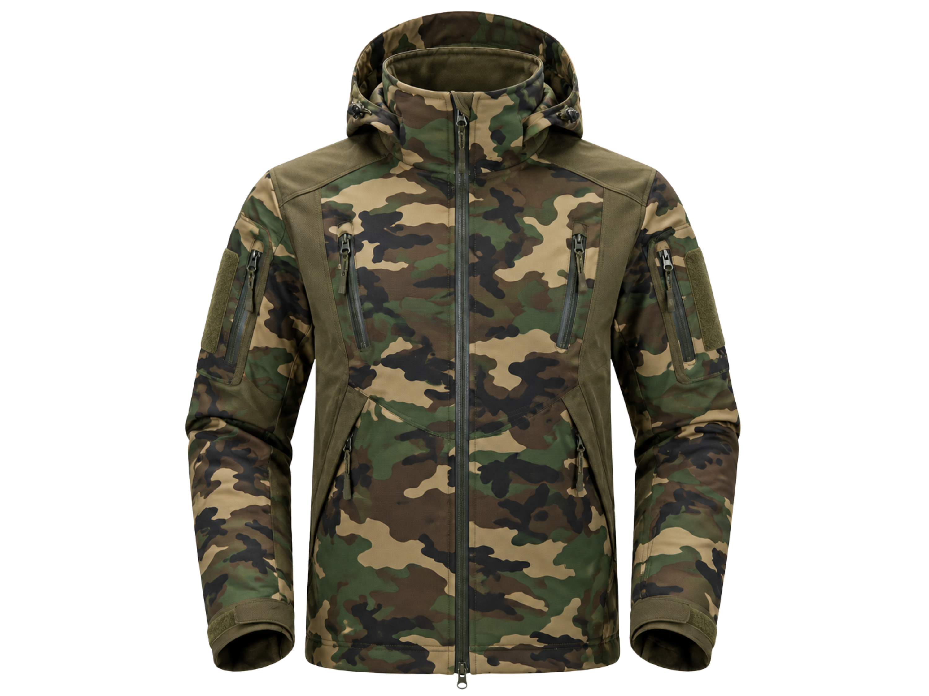 Hunting Camo Hooded Jacket – Green Woodland Camouflage | B2B Low MOQ