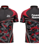 Custom Bowling Jersey Red & Black Camouflage – Bulk Order / Wholesale / Low MOQ
