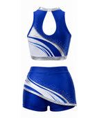 Custom Dance Team Uniform – Blue White Skirt Set for Wholesale Studio and Academy Buyers