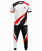 Custom Esports Team Uniform | Wholesale Gaming Jersey and Pants Set | White Black Red | Apparels Bridge