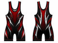 Red & Black Wrestling Uniform – Performance Team Singlet, Wholesale Bulk, Low MOQ