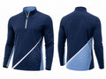 Custom Golf Quarter-Zip Pullover | Wholesale Golf Club Midlayer Top | Navy Light Blue White | Apparels Bridge