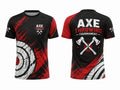 Custom Axe Throwing Tournament Shirt – Black Red Team Jersey