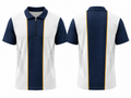 Custom Training and Lifestyle Polo Shirt | Wholesale Gym Team Polo | White Navy Gold | Apparels Bridge